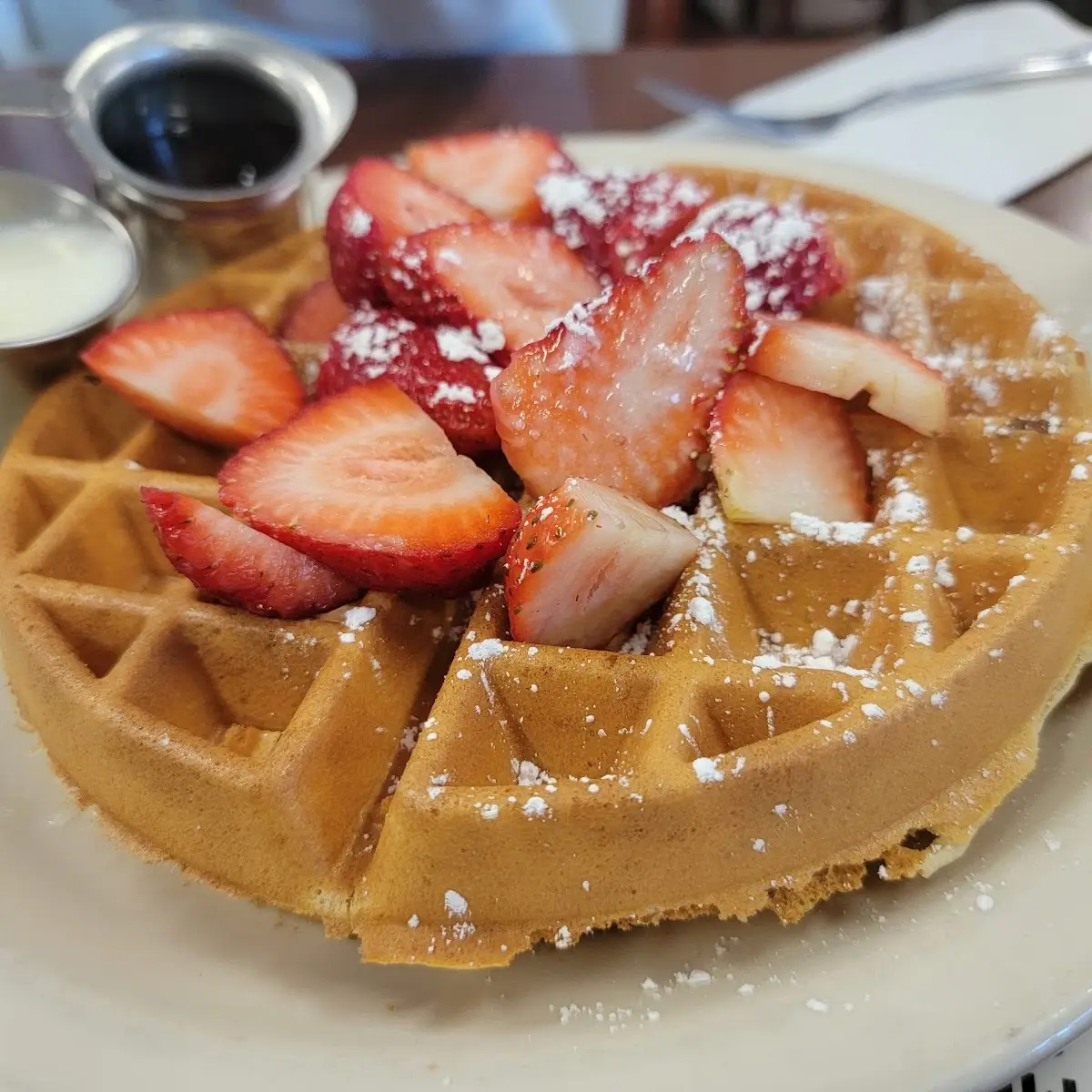 Belgian Waffle with Strawberries