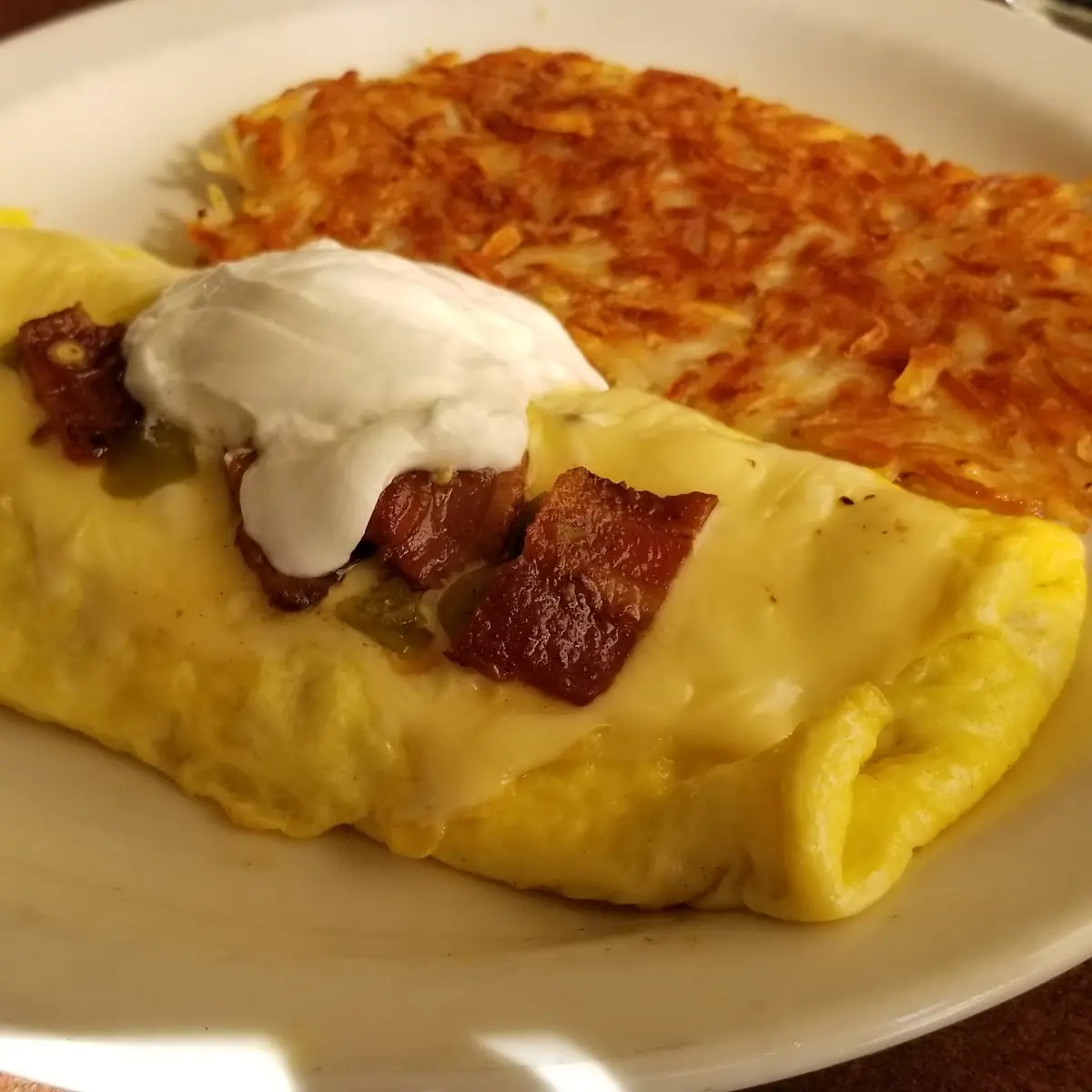 Breakfast Croissant Chicken Fried Steak 'N Eggs