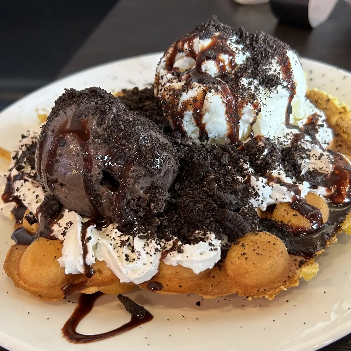 Oreo Chocolate Ice Cream Waffle