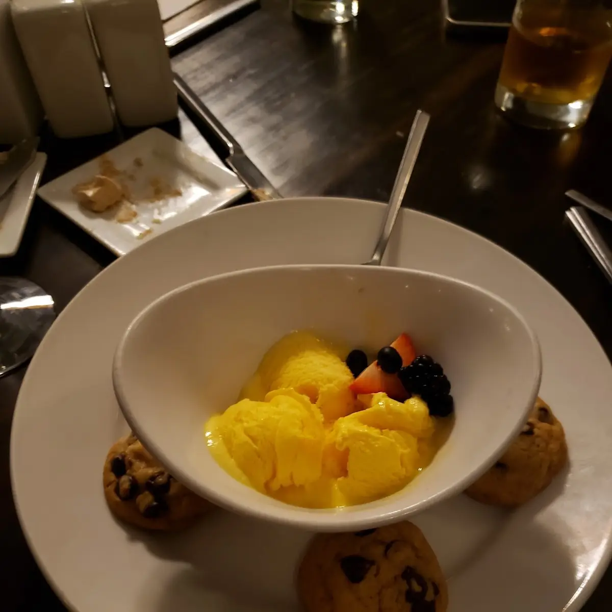 Chocolate Chip Cookies with Vanilla Ice Cream