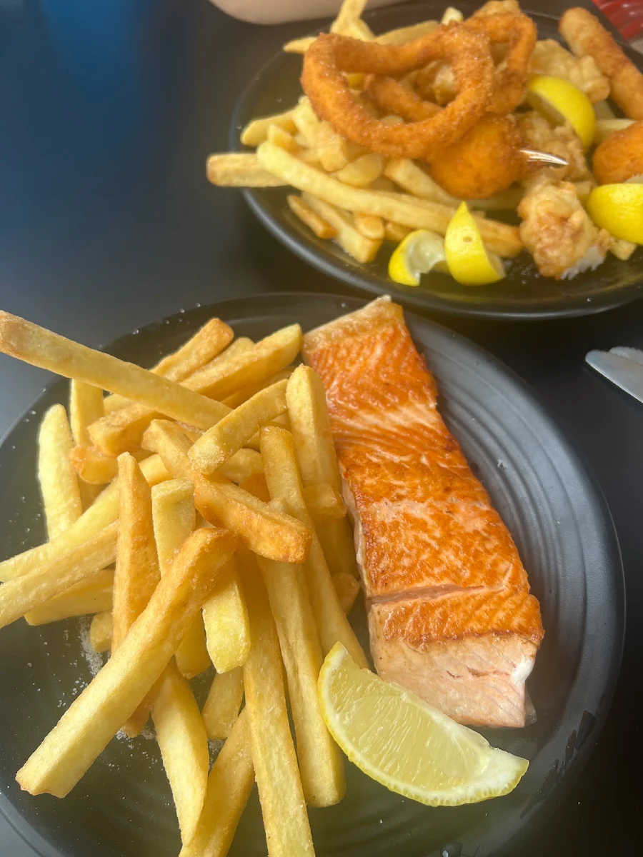 Grilled Salmon Steak, Aces Seafood