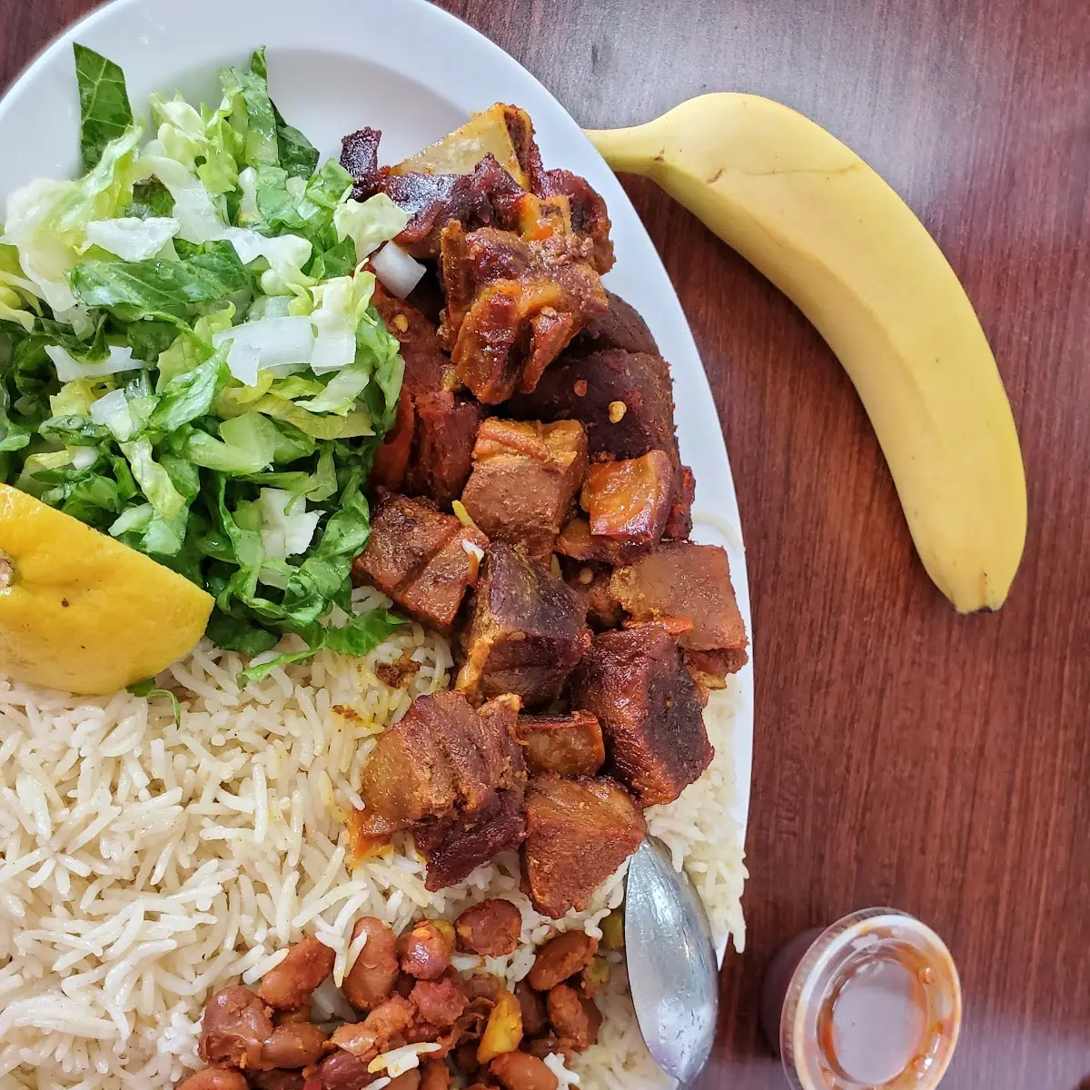 Family Diner or Lunch All Goat Meat, All Rice