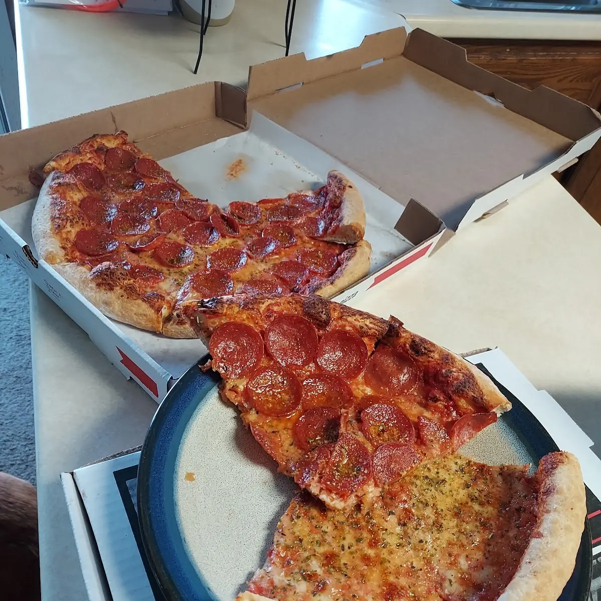 It's Plain Cheese and a Pepperoni Pizza