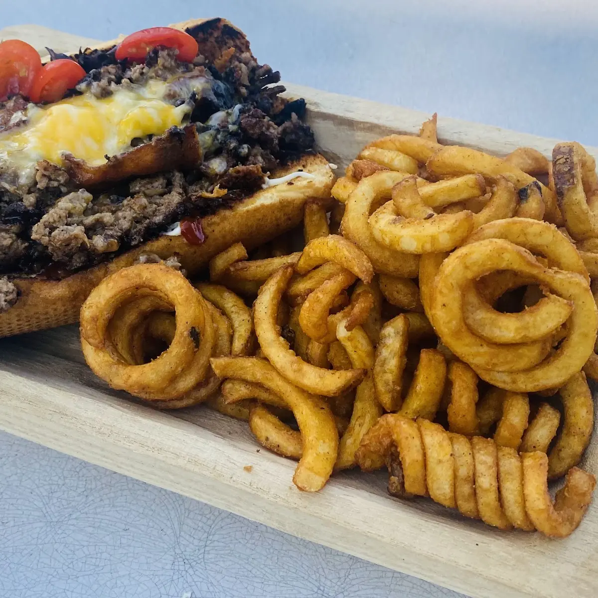 Philly Cheese Steaks with Side and Drink