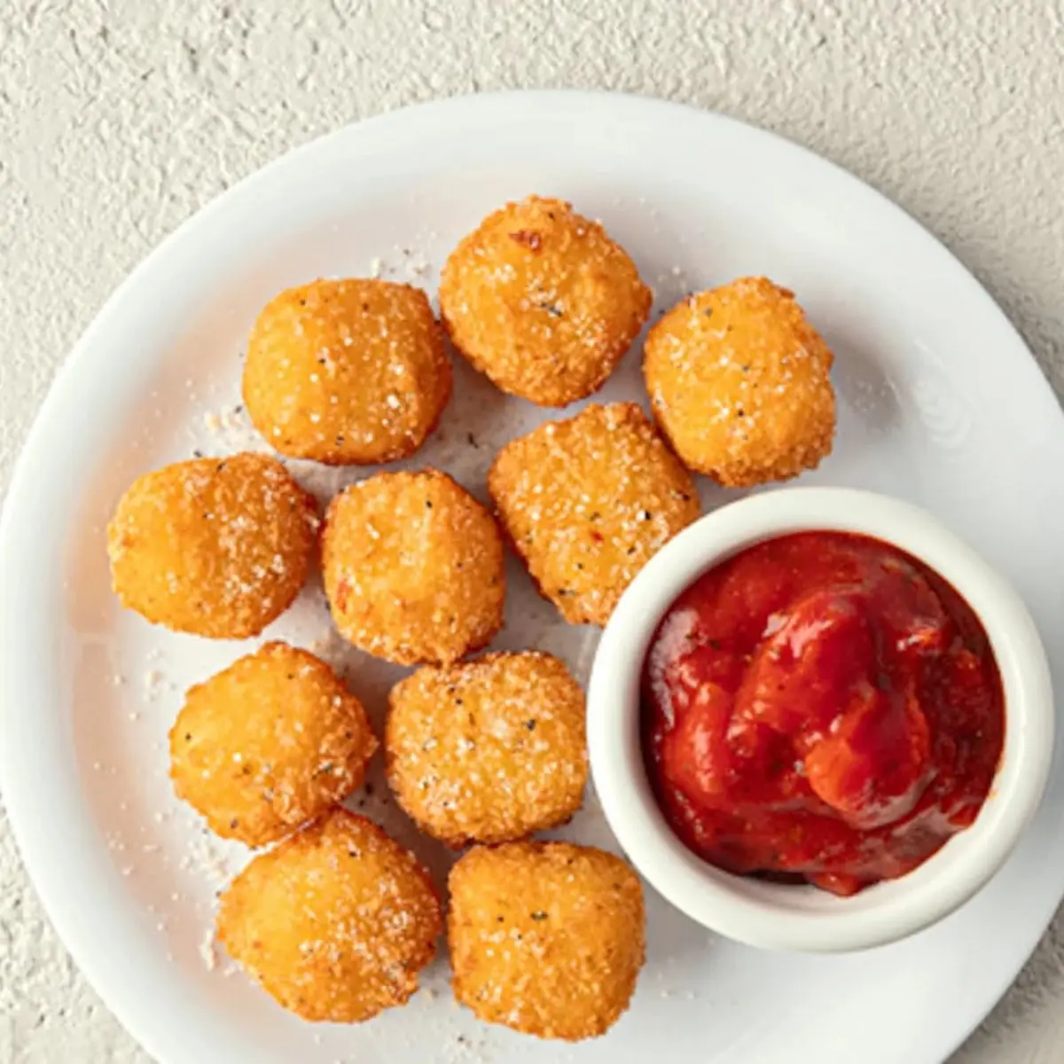 Fried Mozzarella Bites with Marinara Dipping Sauce