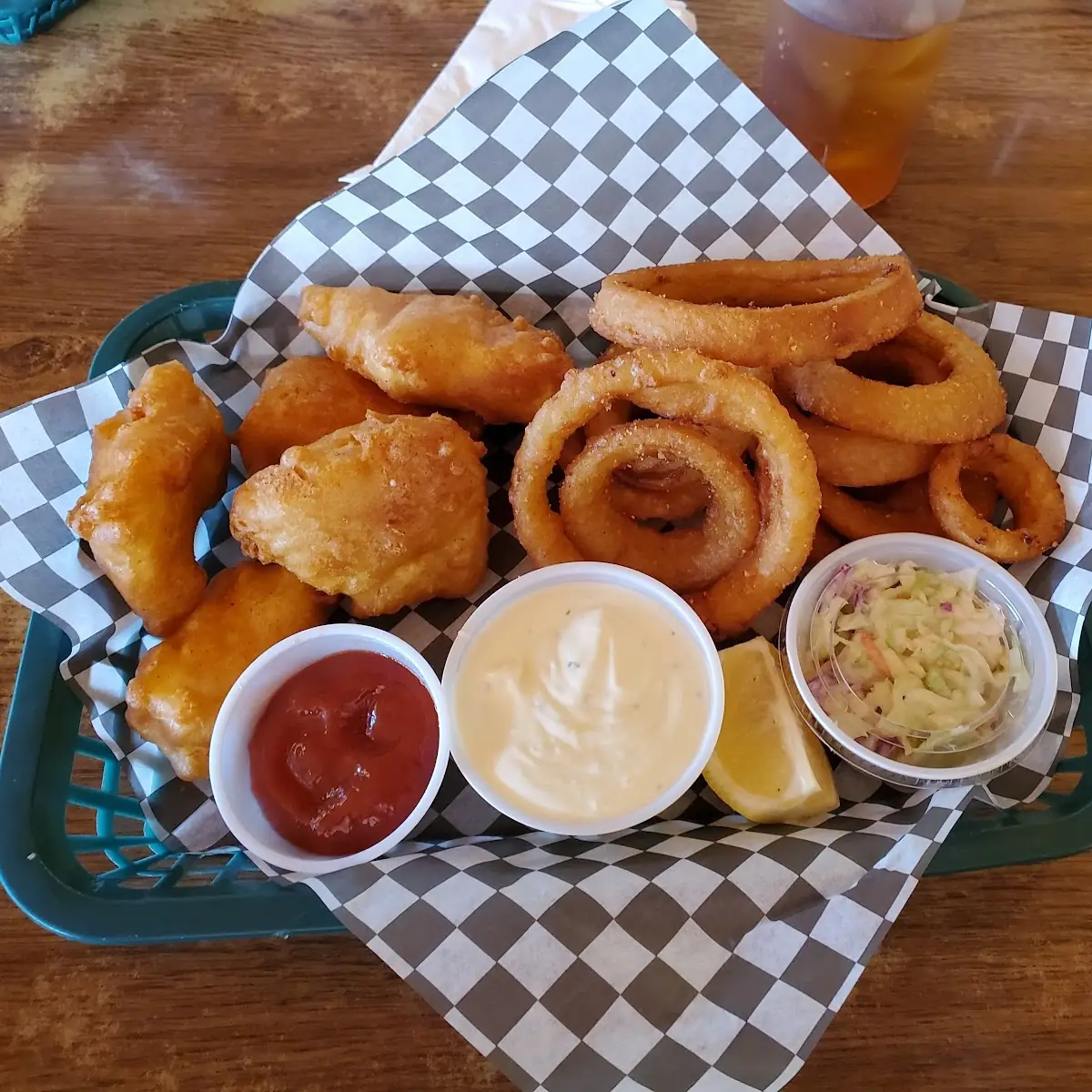 Halibut and Onion Rings