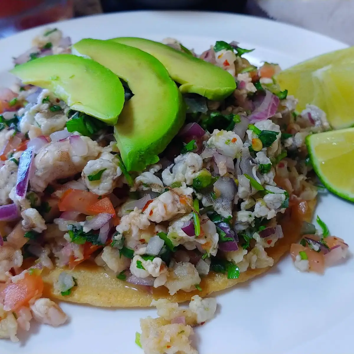 Tostada De Ceviche Mixto
