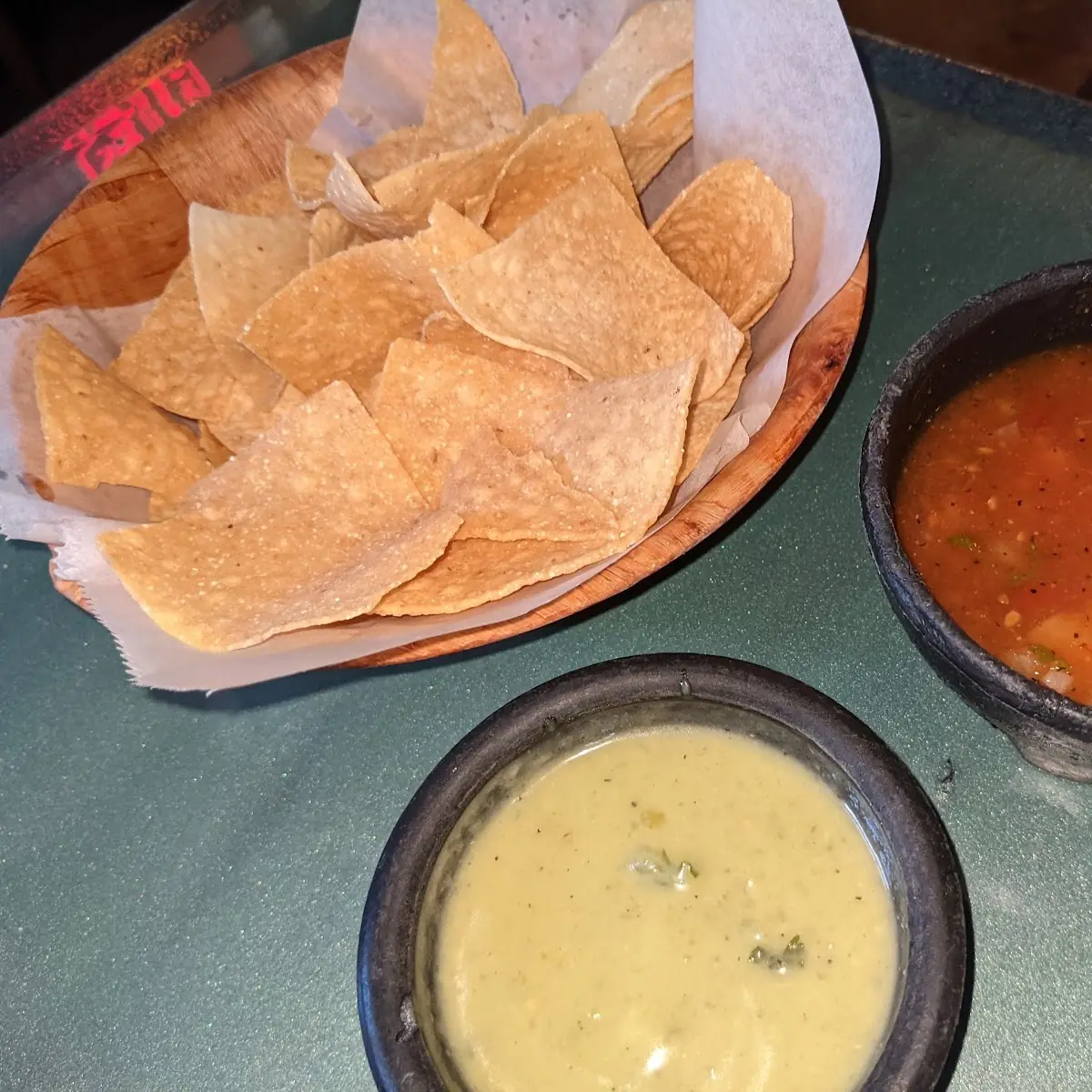 Tortilla Chips with Salsa and Salsa Verde