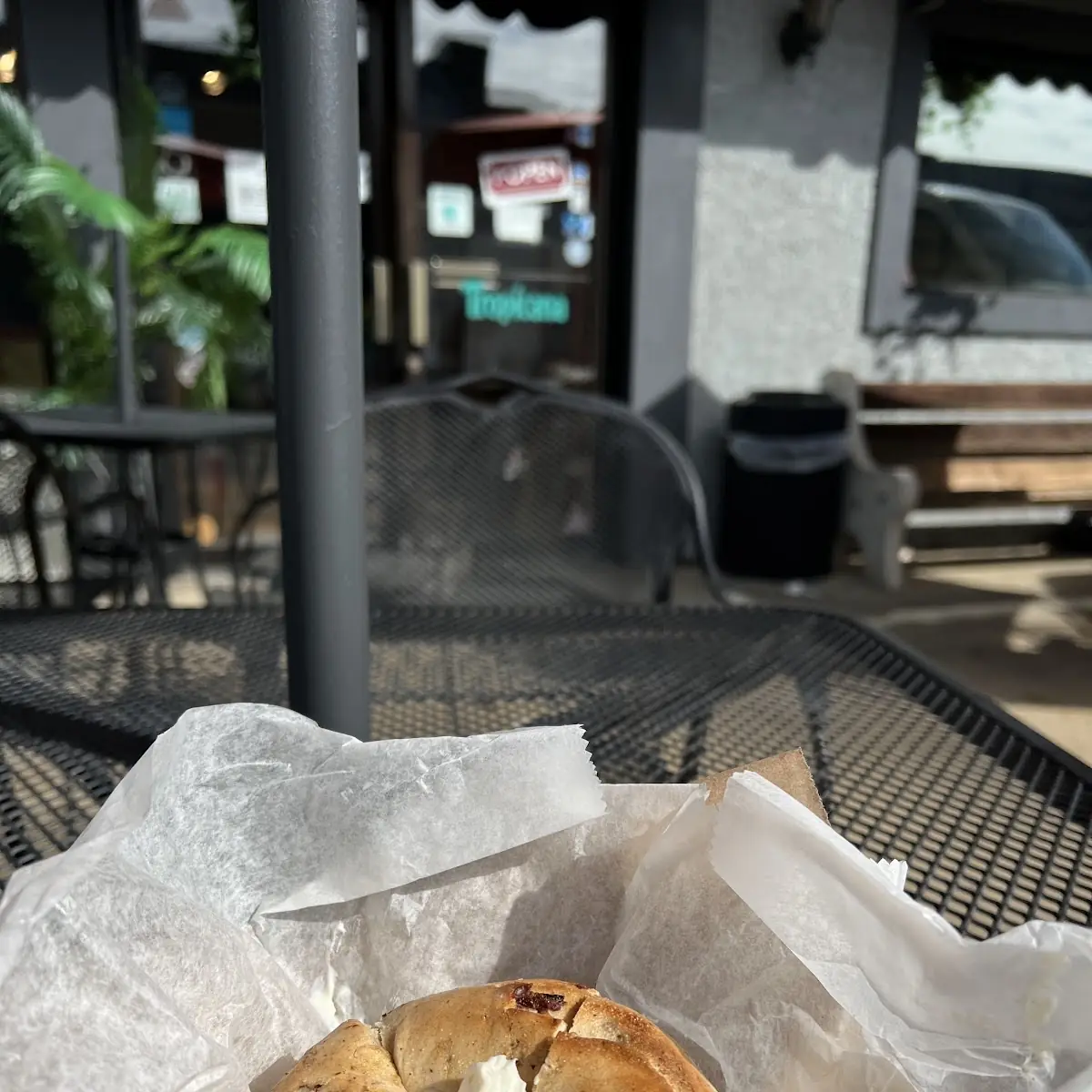 Raisin Bagel and Cream Cheese