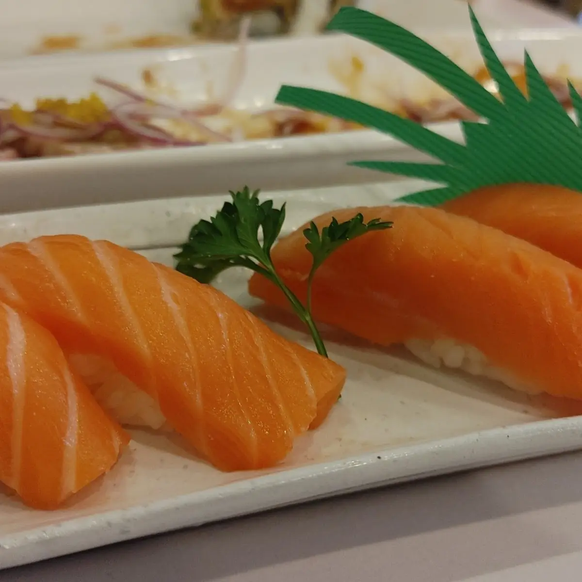 Sake and Smoked Sake Nigiri