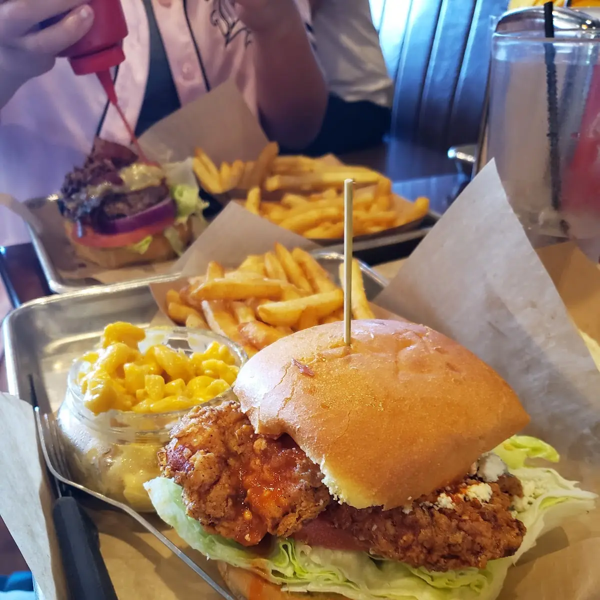 Buffalo Chicken Sandwich with Mac N Cheese