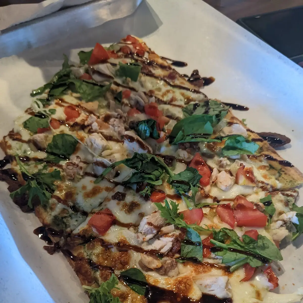 Basil Chicken Pesto Flatbread