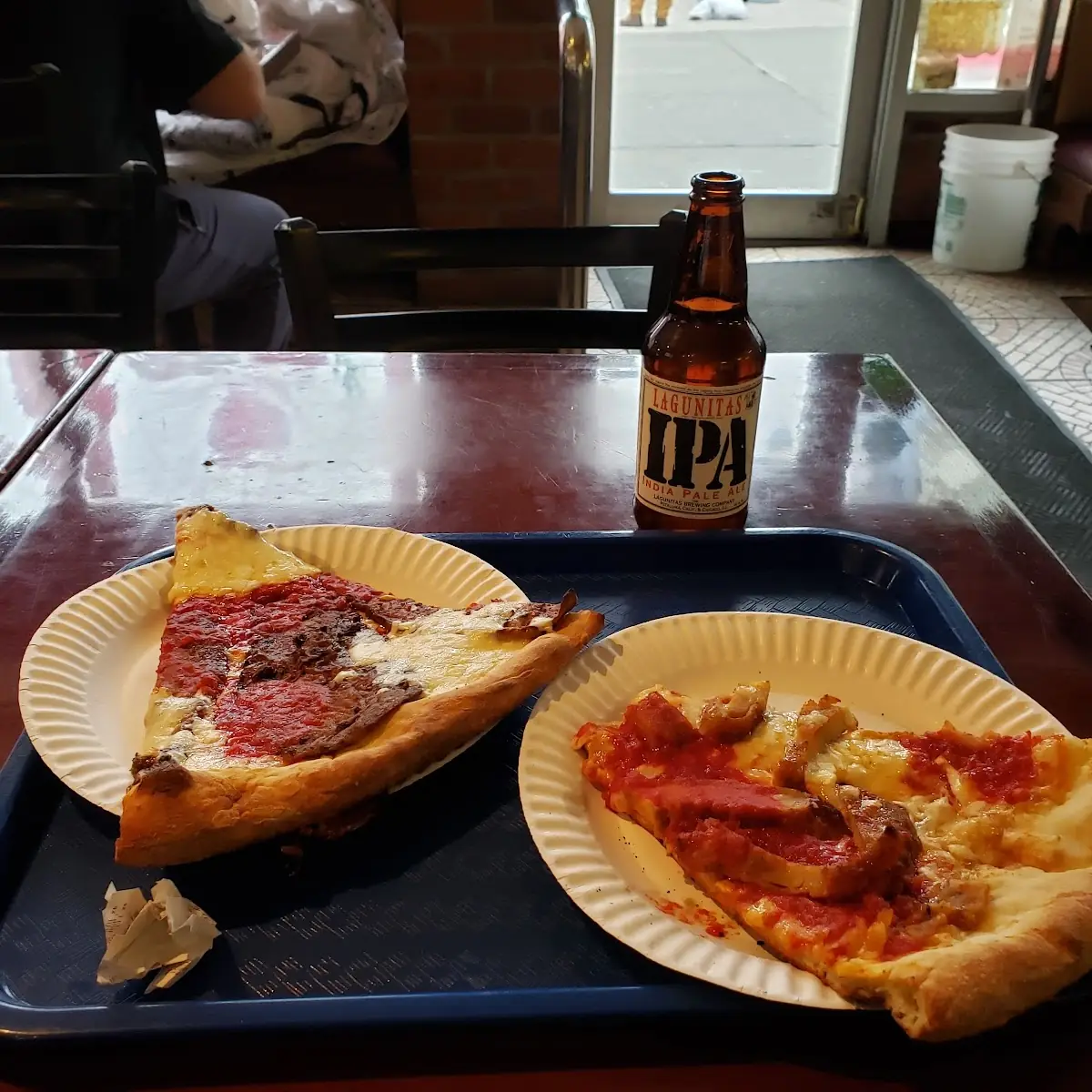 Eggplant Pizza Slices and IPA Yummmm