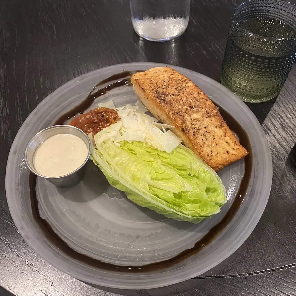 Caesar Salad with Grilled Salmon