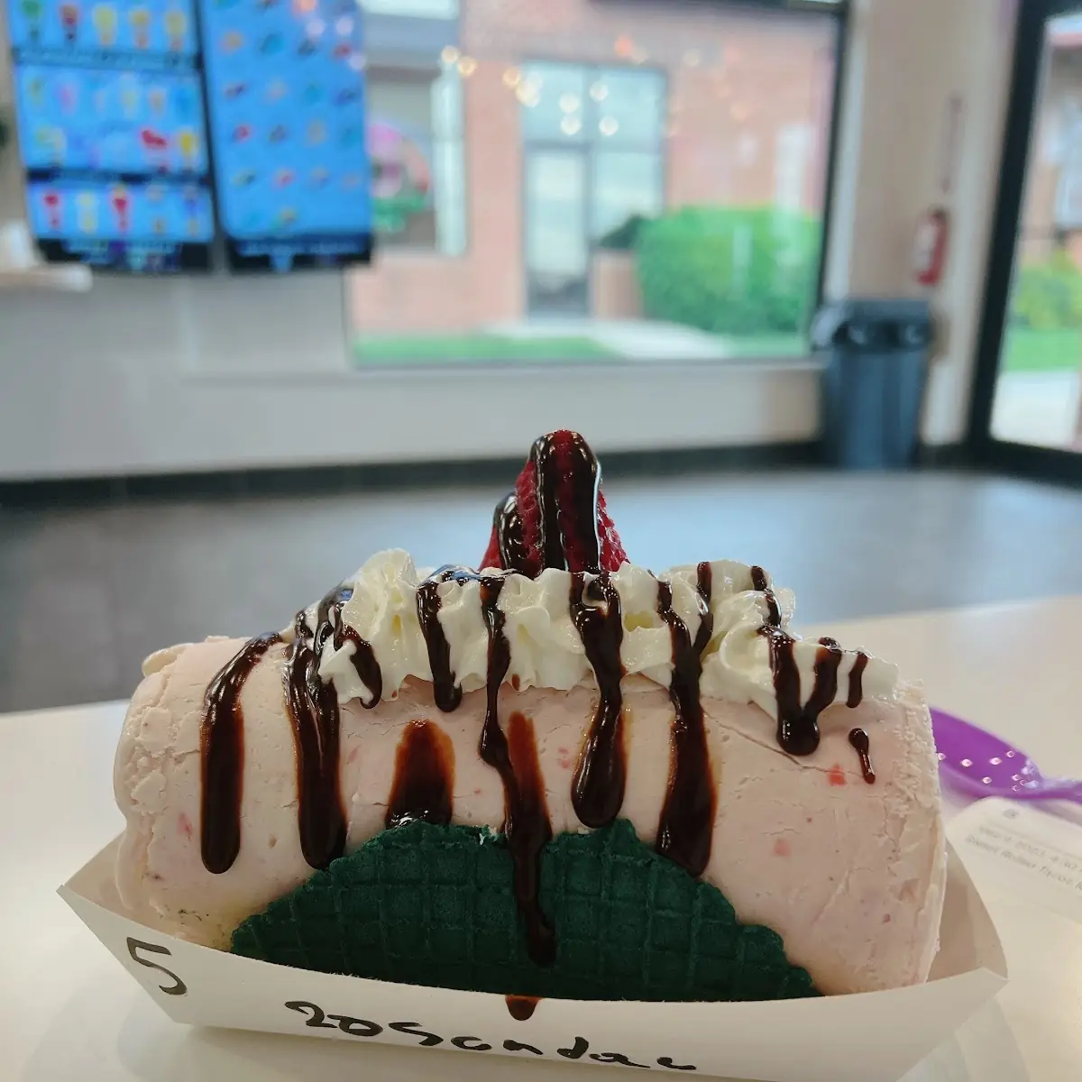 Strawberry Cheesecake Rolled Ice Cream