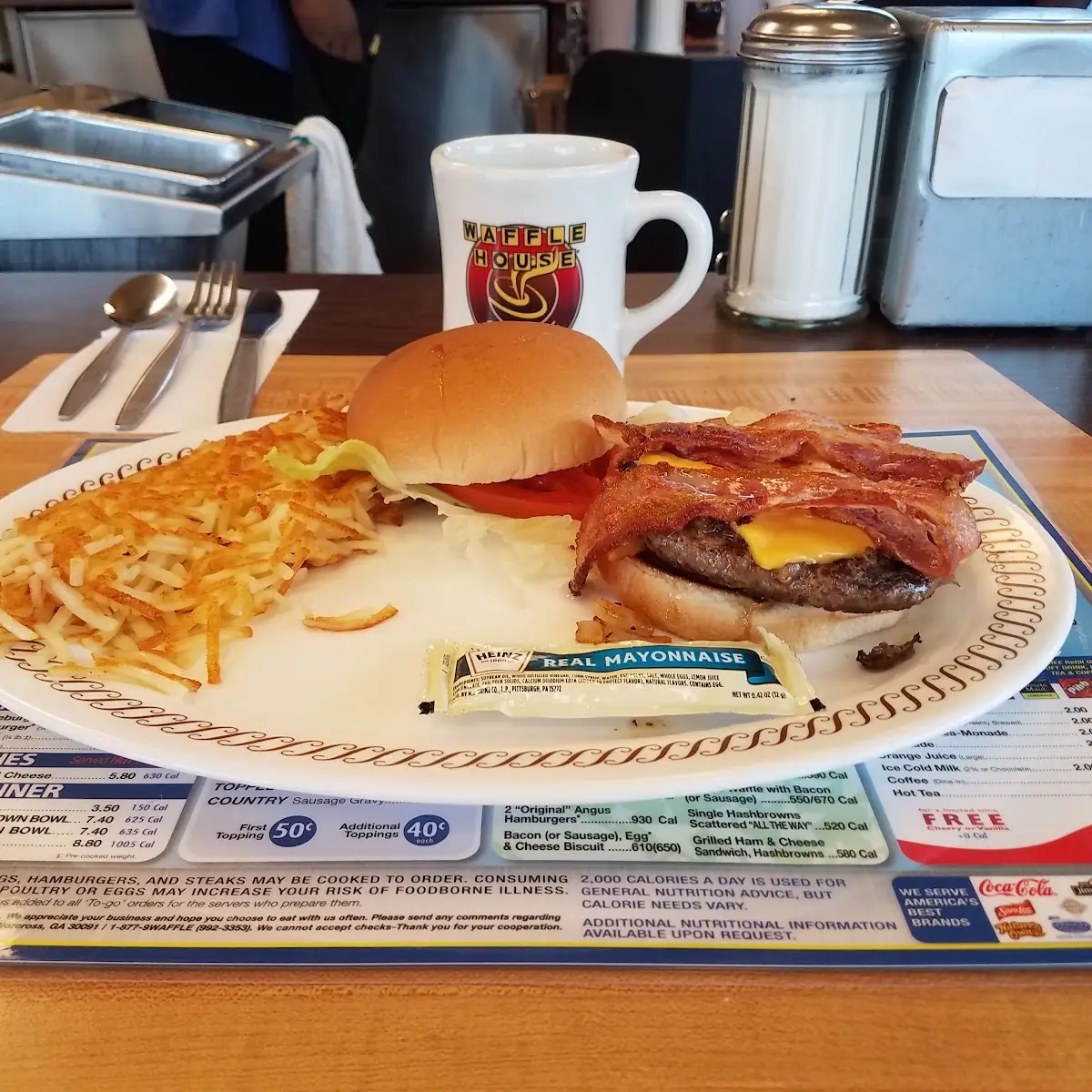 Cheeseburger and Hash Browns