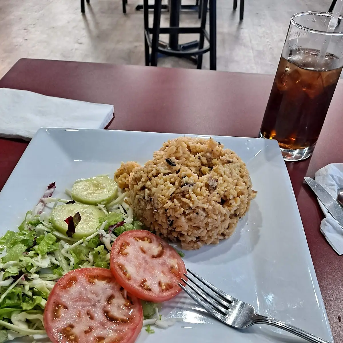 Macarel Rice and Side Salad