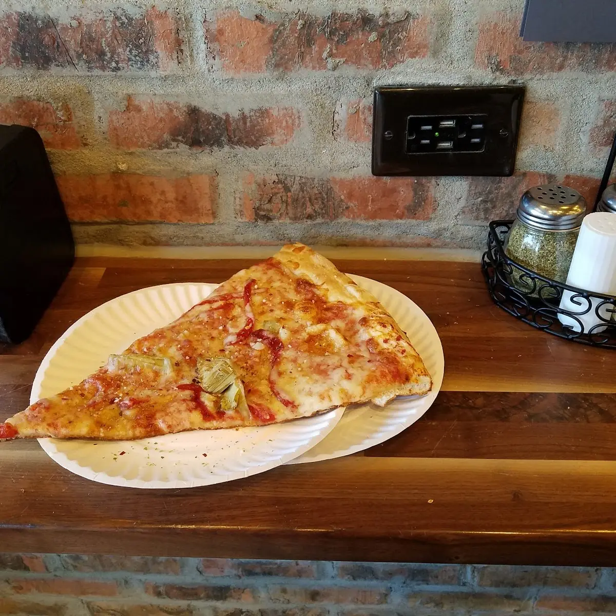 Artichoke Red Pepper Pizza Slice