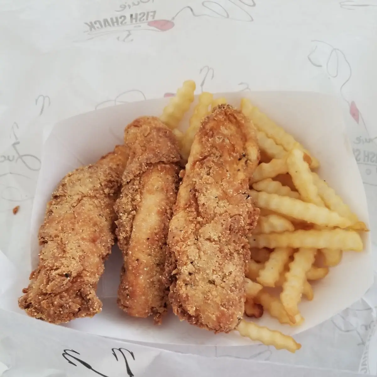 Chicken Tender Basket and Fries