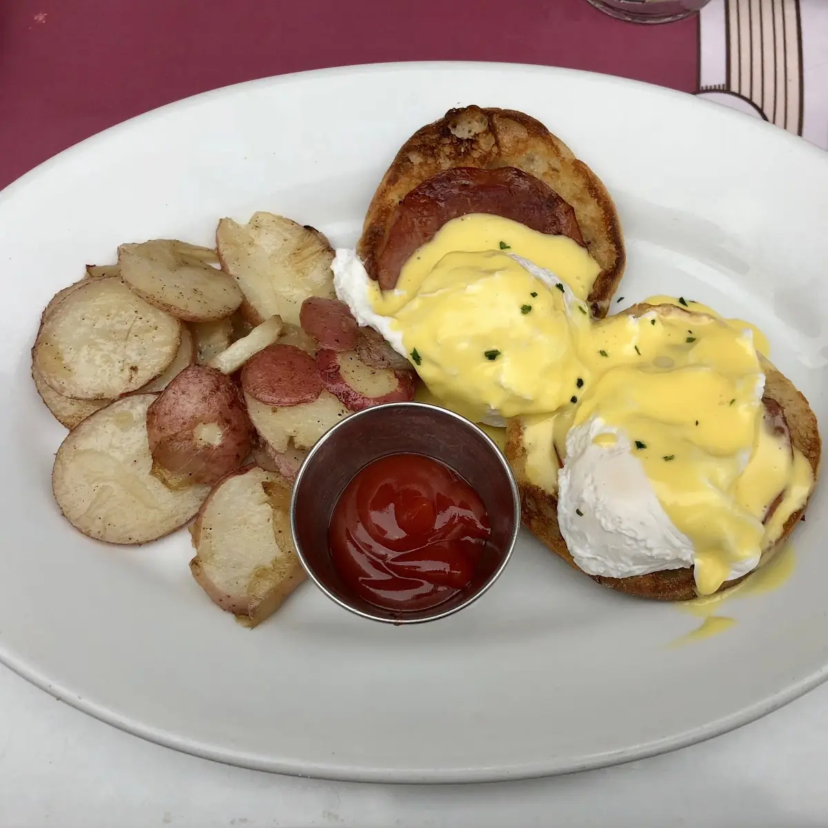 Eggs Benedict on Gluten Free Bun