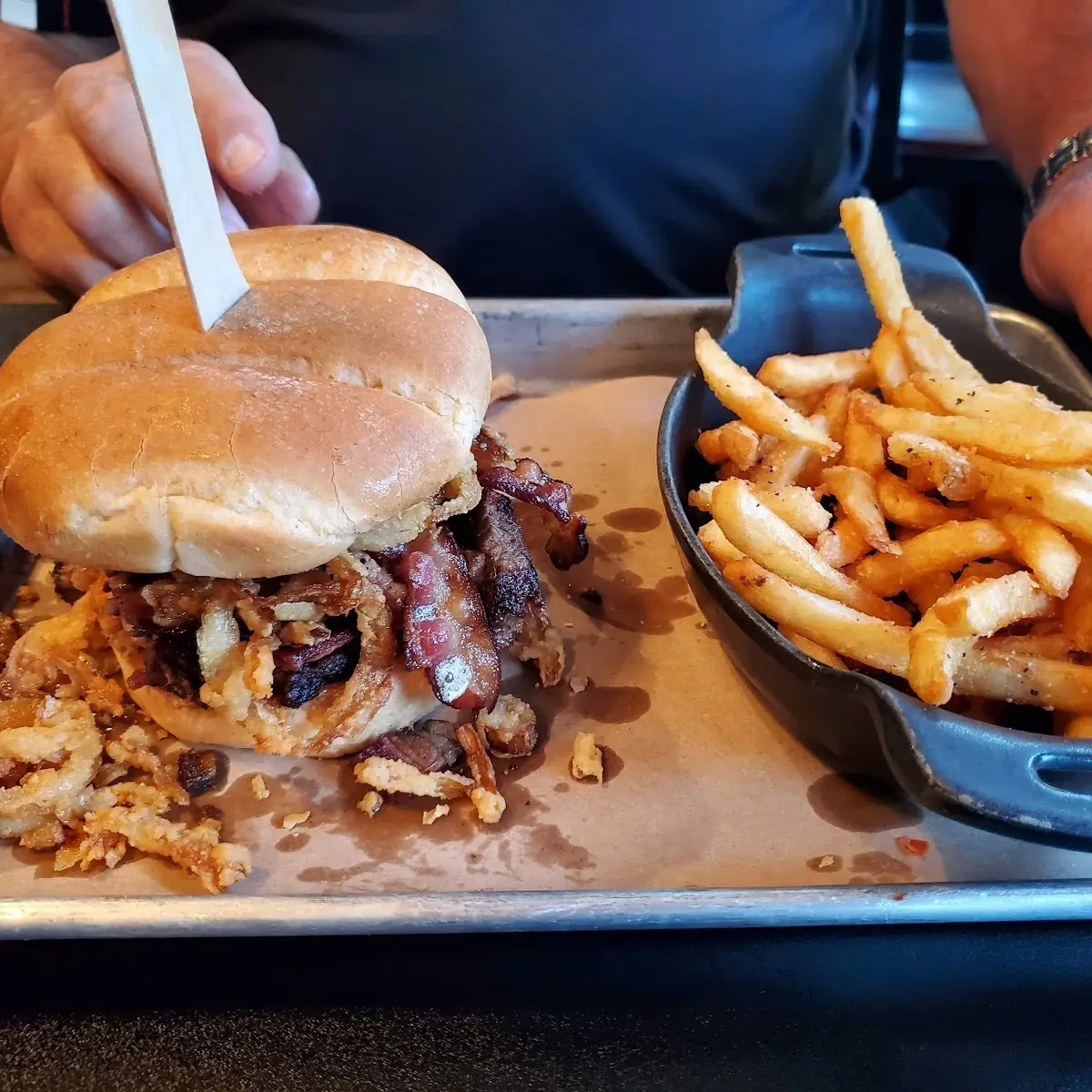 Brisket Sandwich and Fries