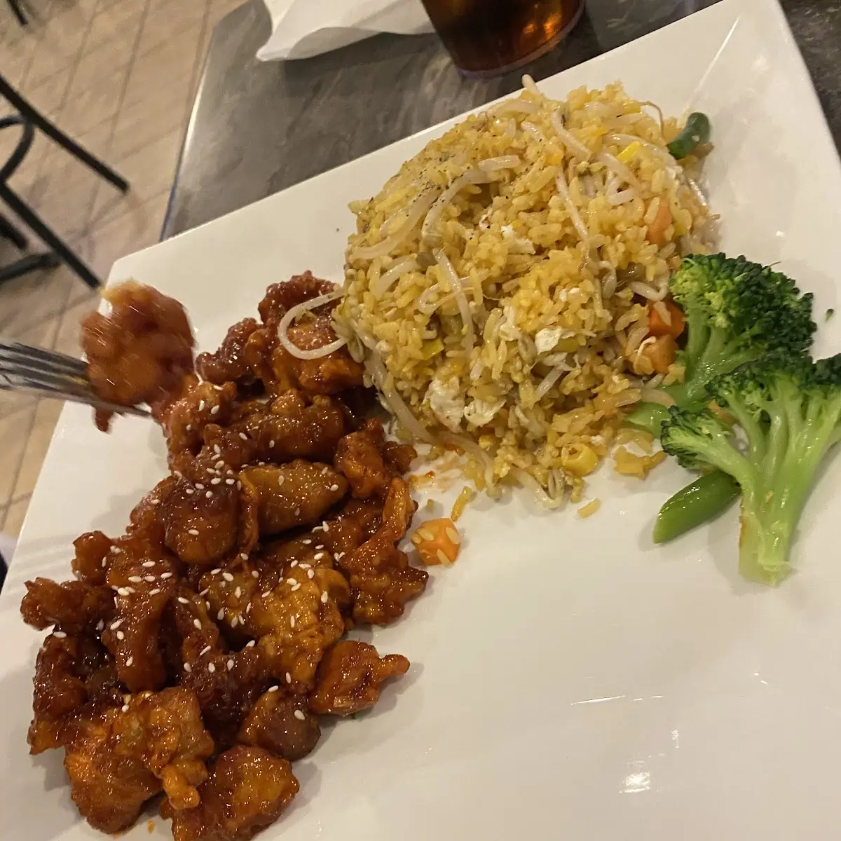 Sesame Chicken with Fried Rice