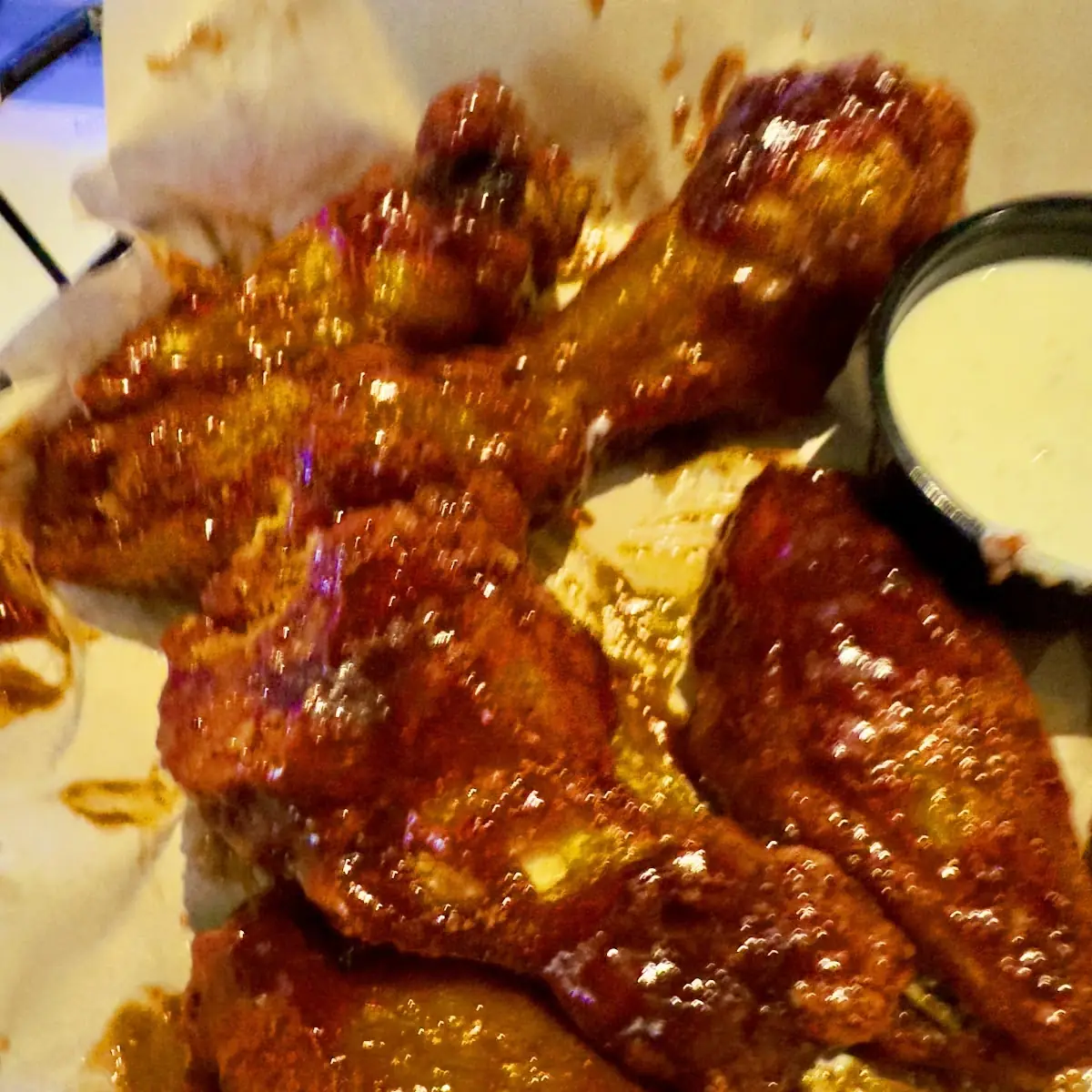 Barbecue Chicken Wings with Fries
