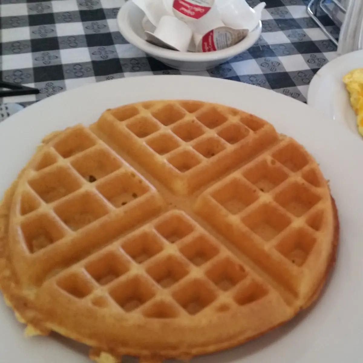 Belgian Waffle and Eggs