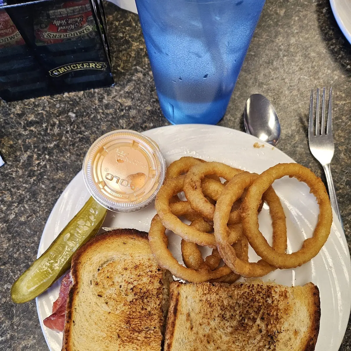 Ruben and Onion Rings