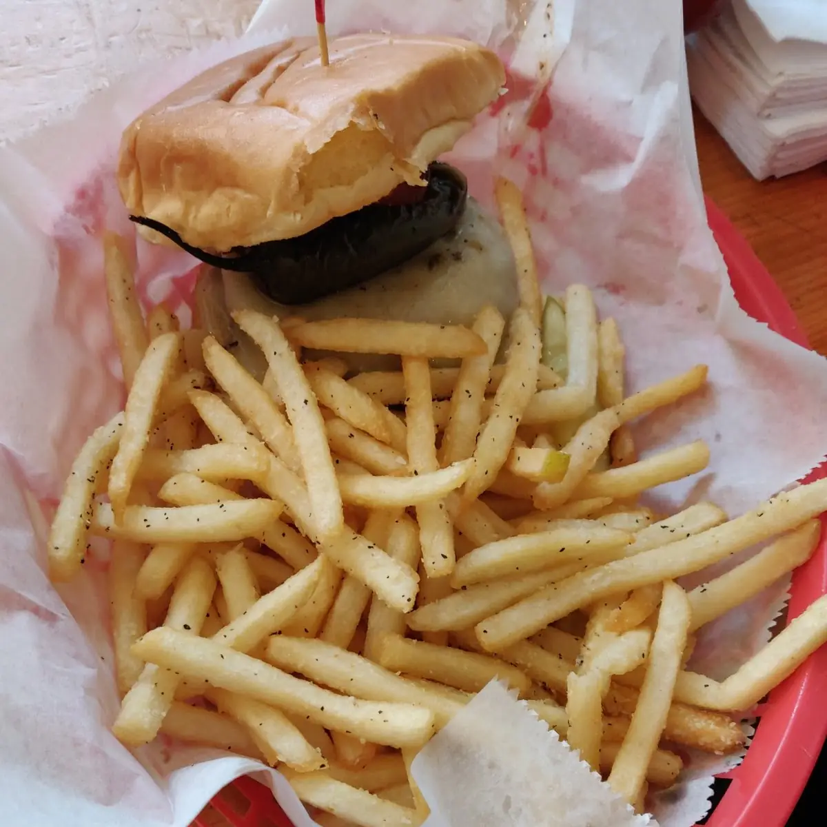 Mac & Cheese Burger with Fries
