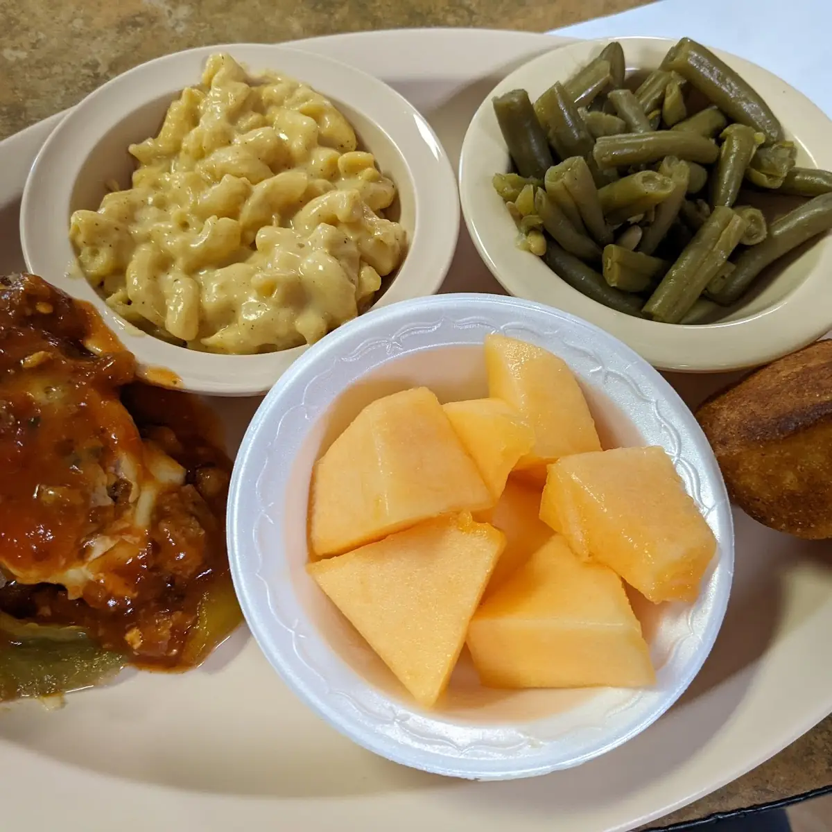 Sweet Potato Casserole and Green Beans