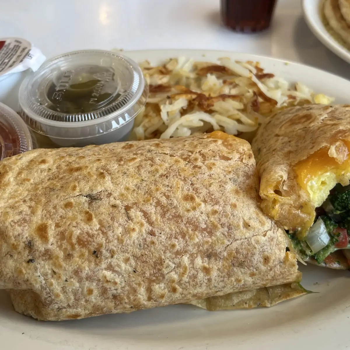 Garden Burrito with Hash Browns
