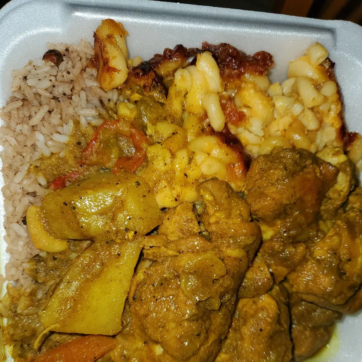 Curry Chicken with Rice and Peas