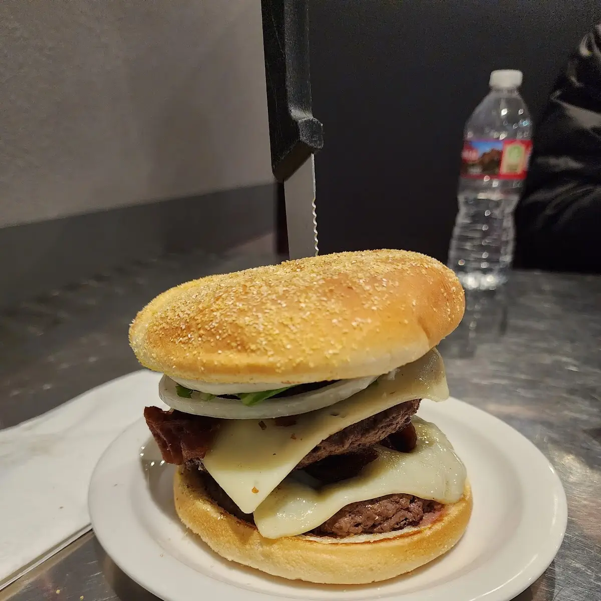 Double Bacon Blue Cheese Burger