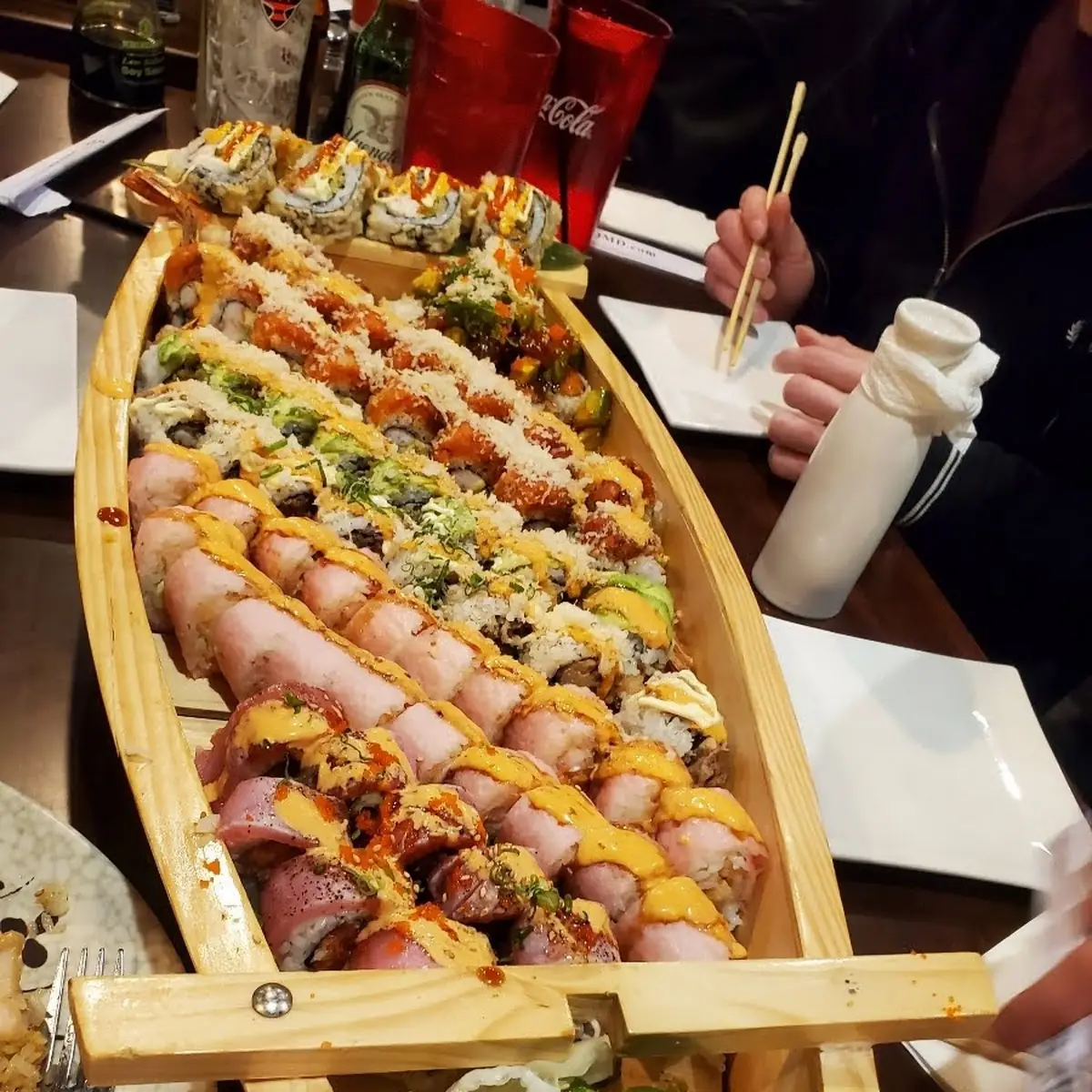 Sushi Boat Platter with Rolls