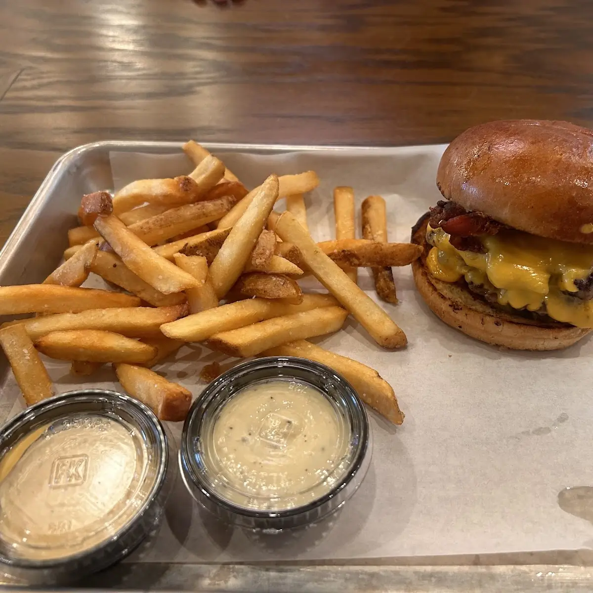 Double Burger and Fries