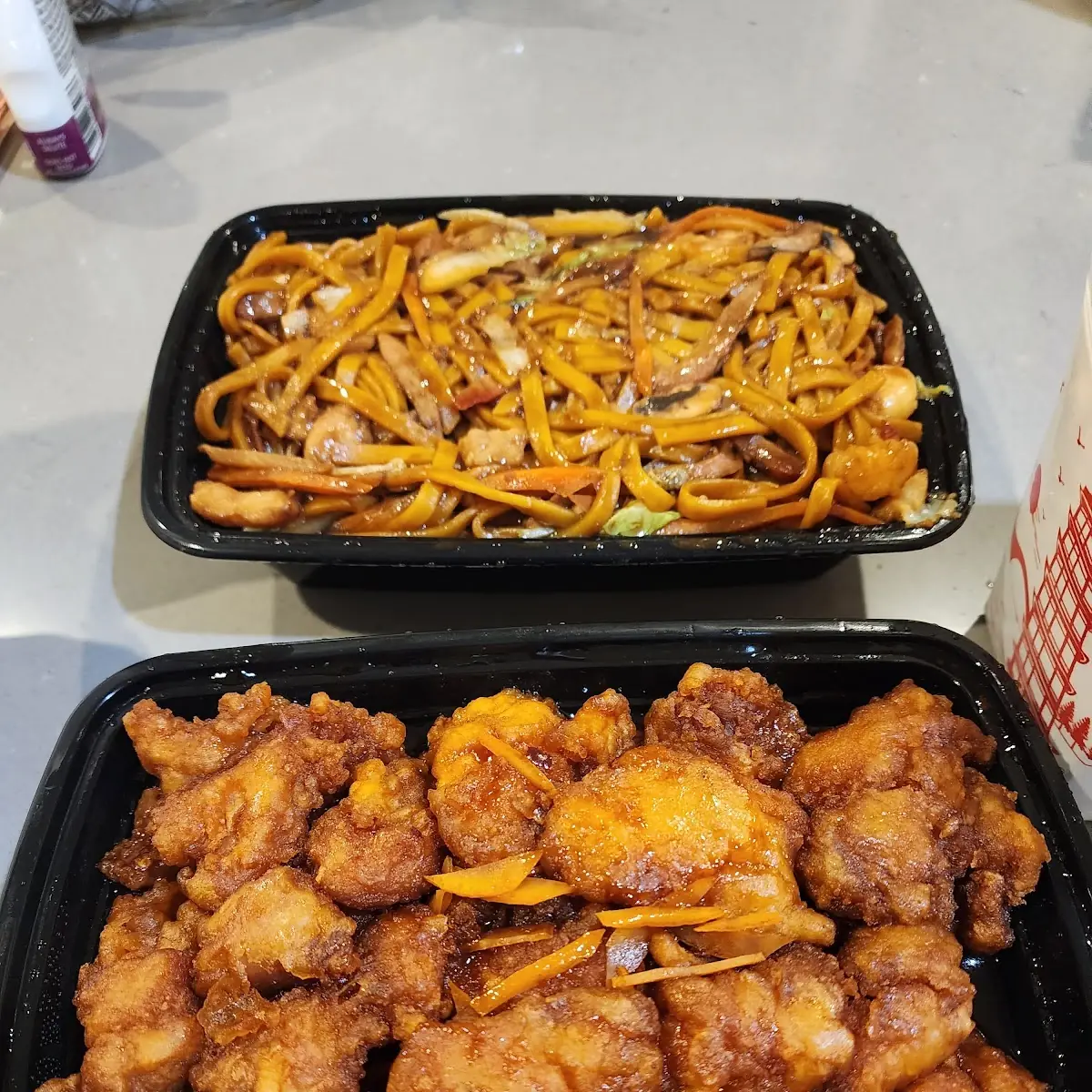 Combo Lo Mein and Orange Chicken