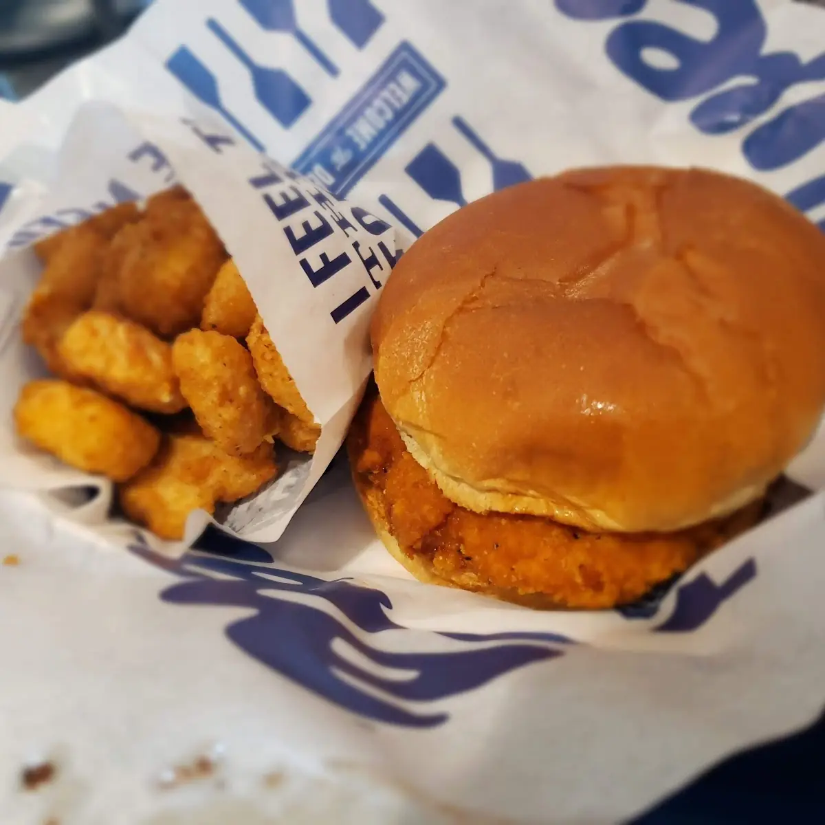 Spicy Chicken Sandwich Plain with Cheese Curds