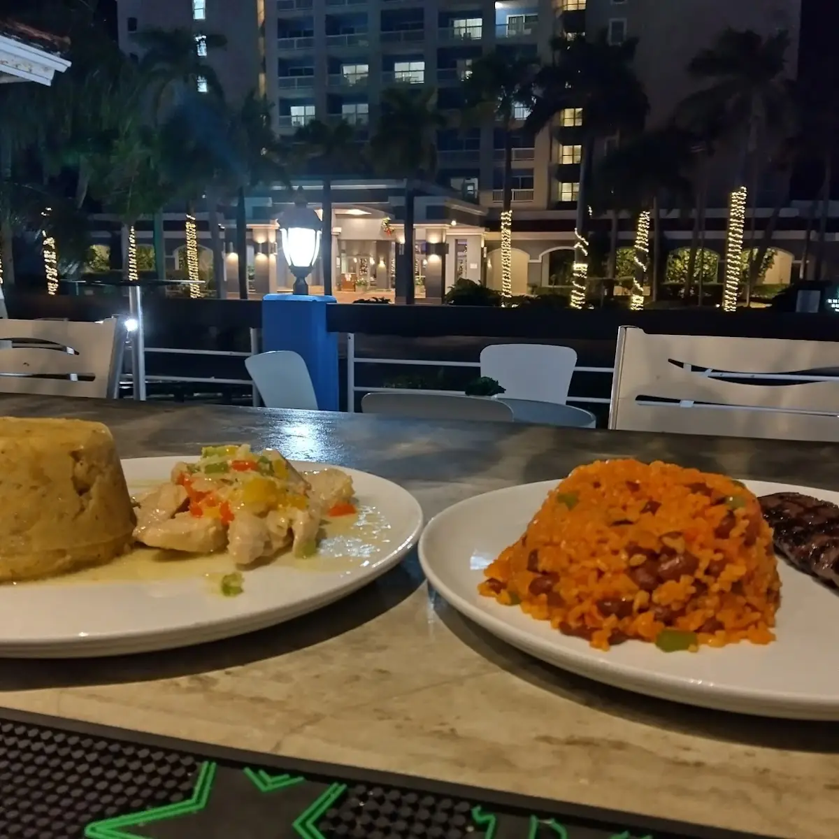 Grill Chicken Mofongo-Skirt Steak Mampo Rice
