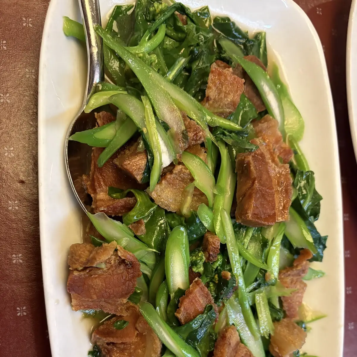 Crispy Pork Belly with Chinese Broccoli