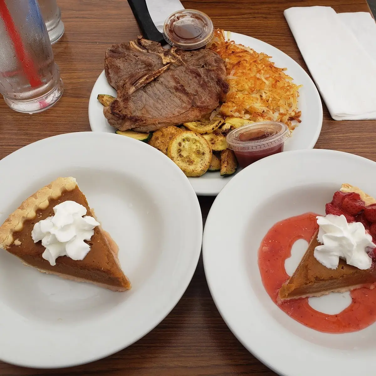 Tbone Steak with Deux Pumpkin Pie