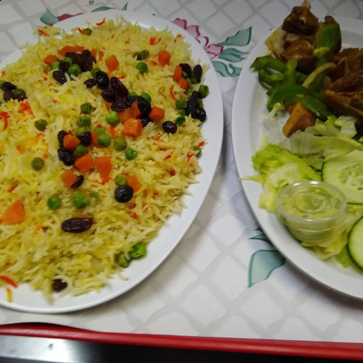 Rice and Beef and Salad