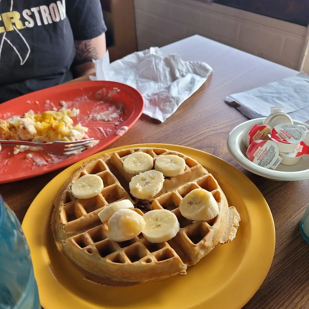 Chocolate Chip Waffle with Bananas
