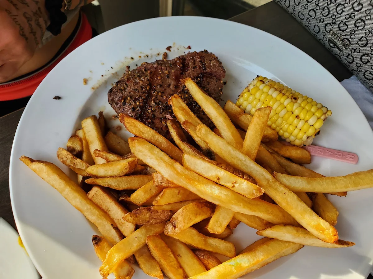 6oz Steak Fries with Corn, Chuck's Roadhouse Bar and Grill