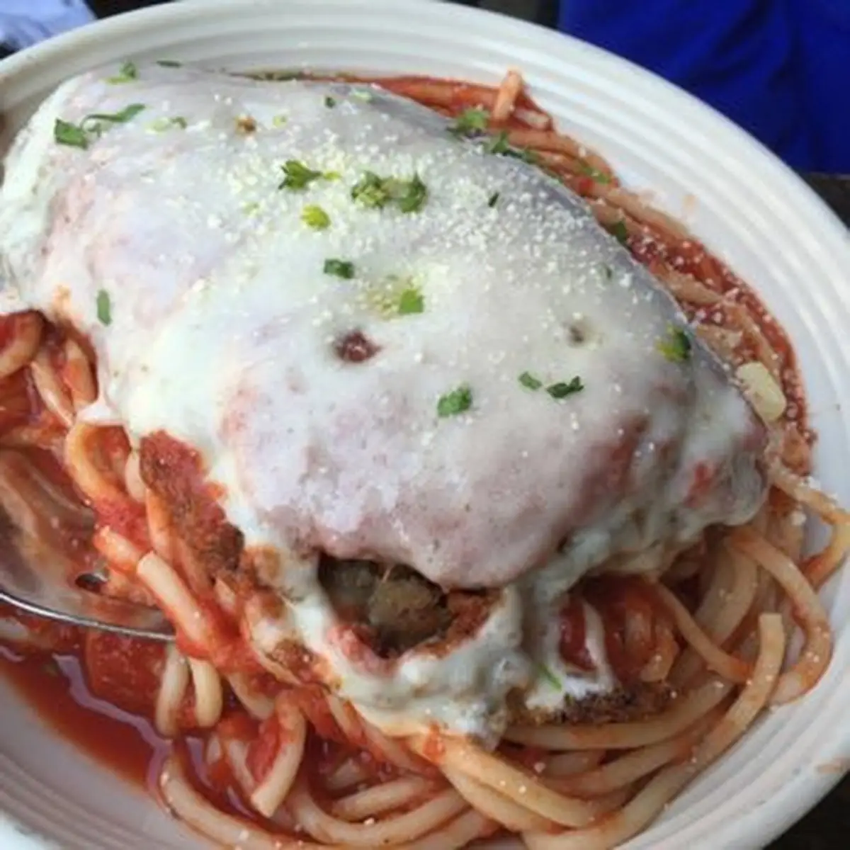 Chicken Parmigiana with Pasta Pomodoro