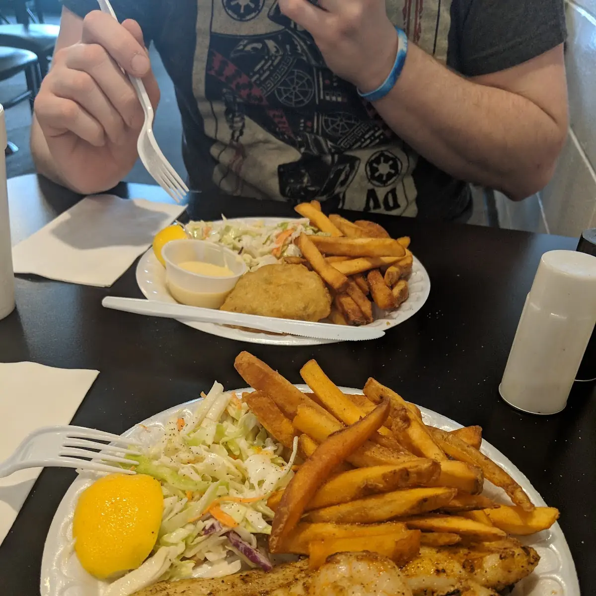 Grouper and Shrimp Special and Crab Cake Dinner