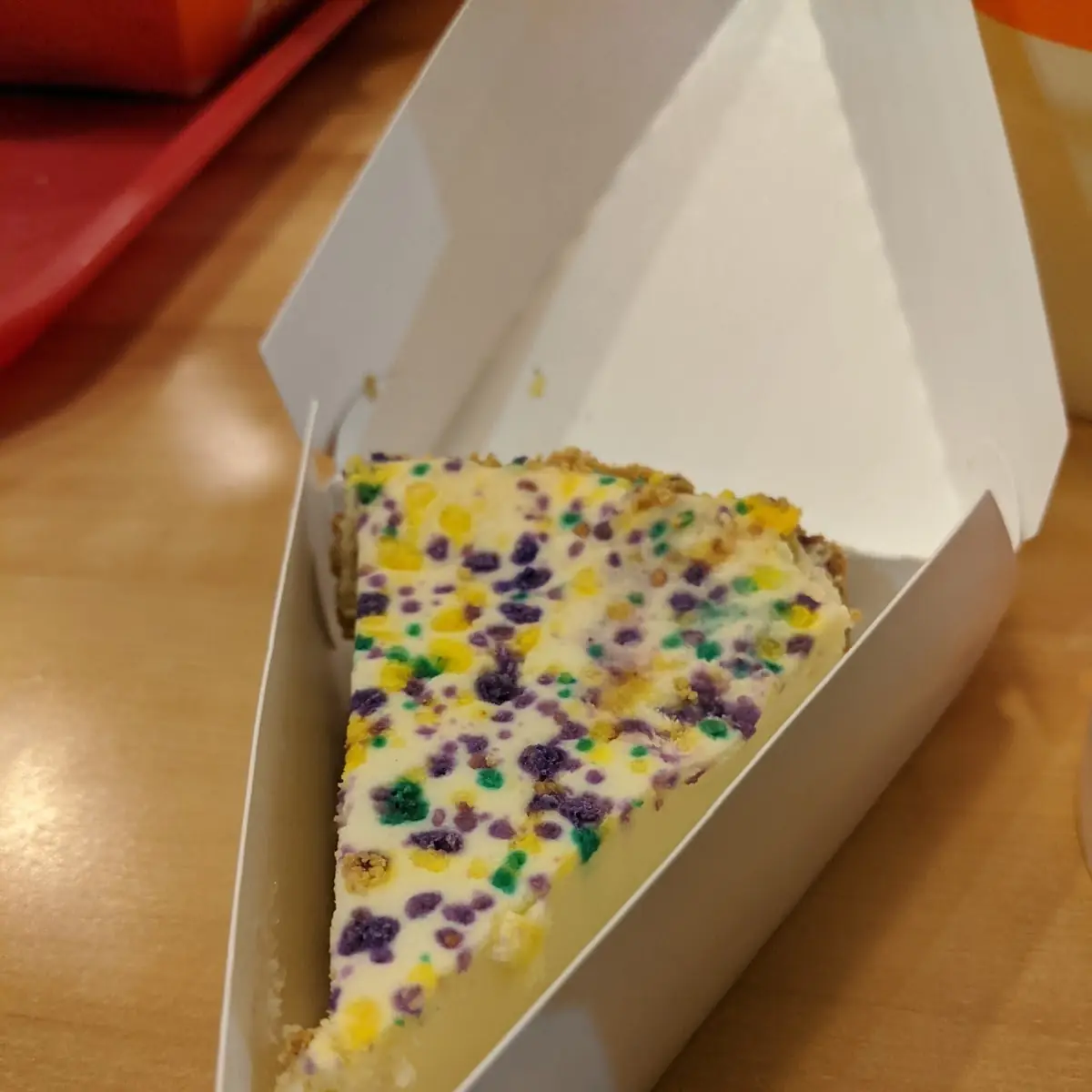Mardi Gras Cheesecake Slice
