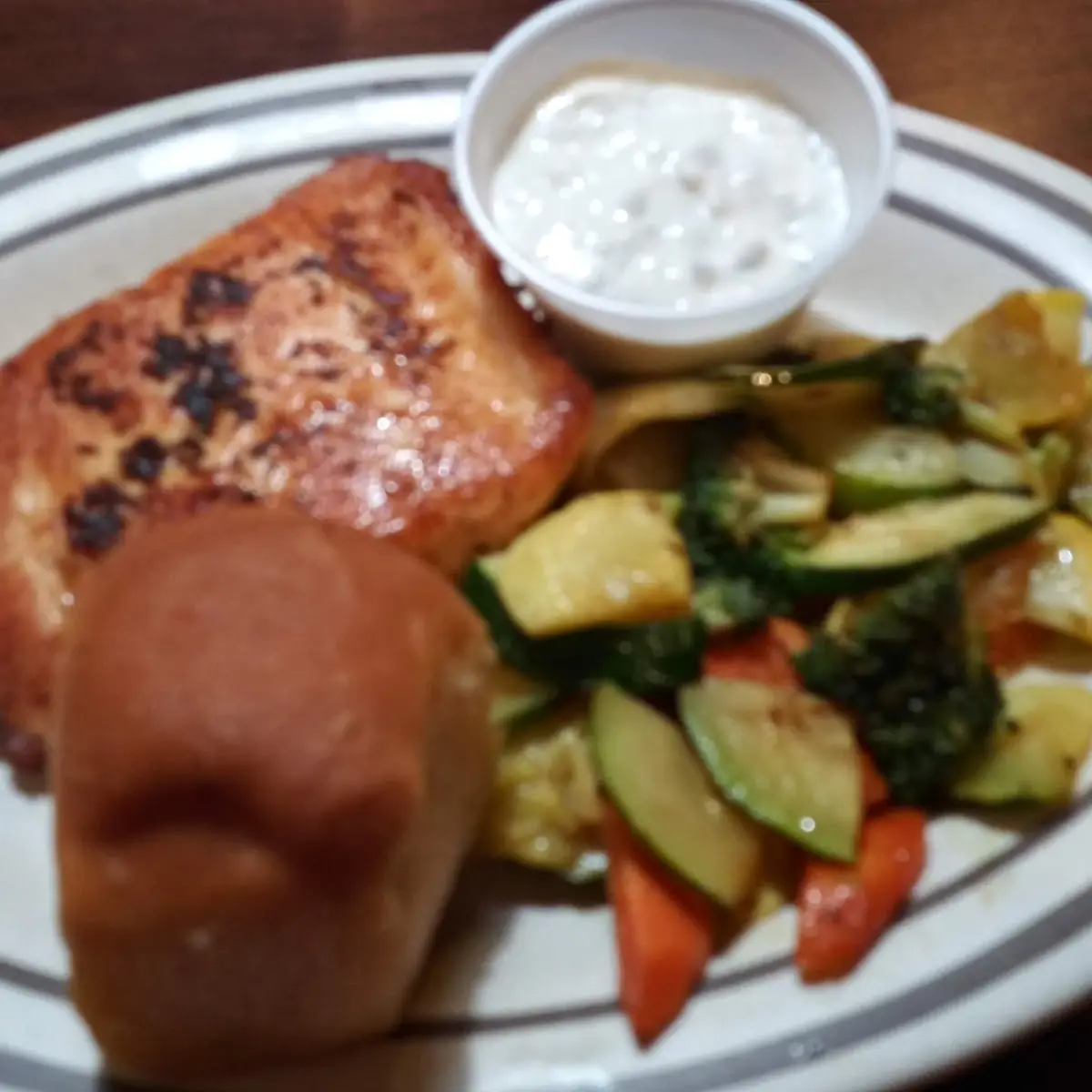 Salmon with Grilled Vegetables