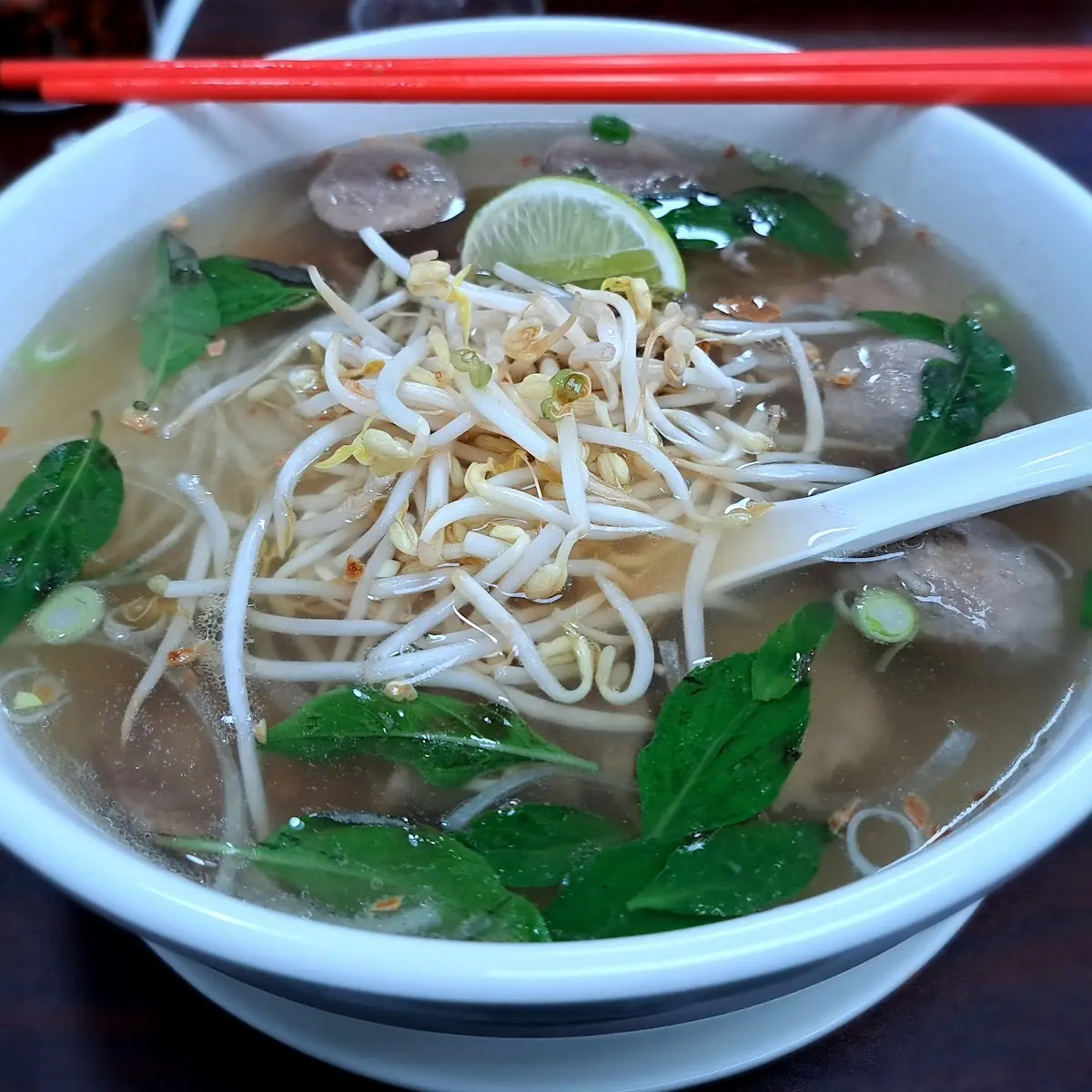Pho with Brisket and Meatball