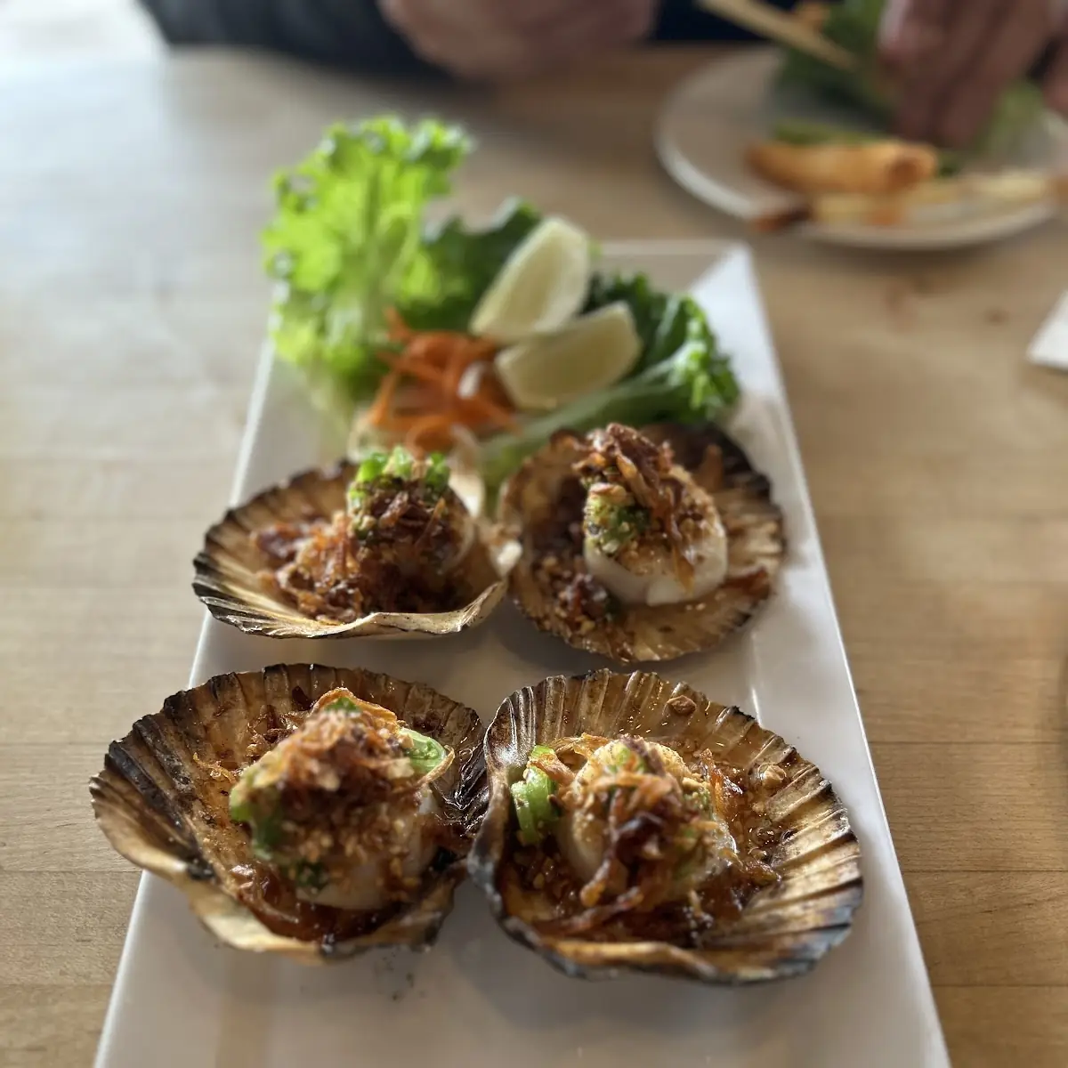 Grilled Scallops on Half Shell